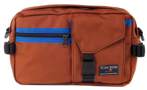 The LGD in Burnt Orange/Royal/Cloud. Front view of the bag.